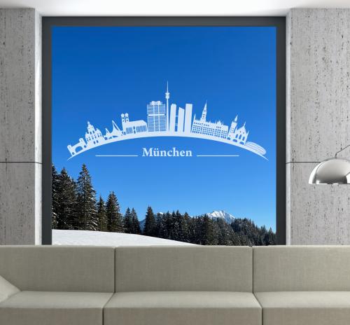 Fenstertattoo Fensterdekorfolie München Skyline 80331
