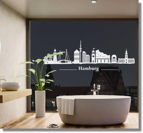 Fensterfolie Hamburg Skyline