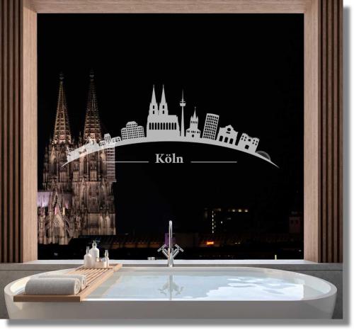 Fenstertattoo Fensterdekorfolie Köln Skyline 50667_50668_50669