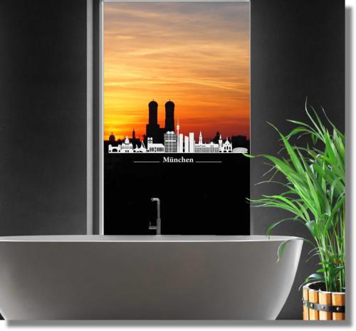 Fenstertattoo Fensterdekorfolie München Skyline 80331