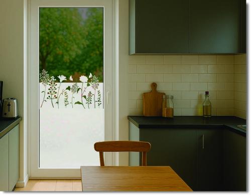 Duschdekorfolie Splasch wave schwungvoller Sichtschutz