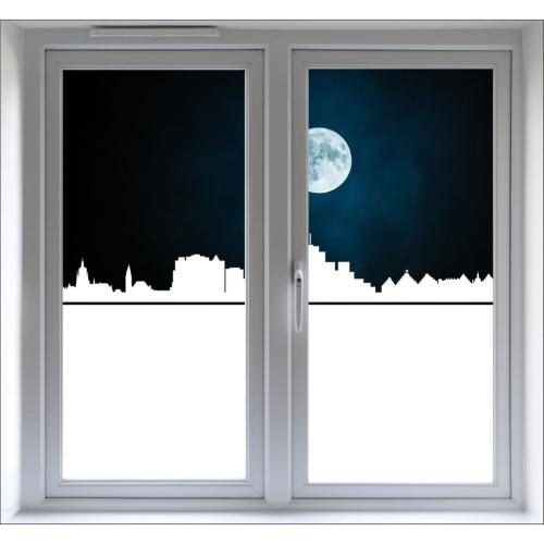 Fensterfolie Sichtschutzfolie Skyline Frankfurt Milchglasfolie