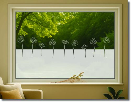 Sichtschutzfolie blumenwiesendes Wasser als darstellungchwungvoller Sichtschutz