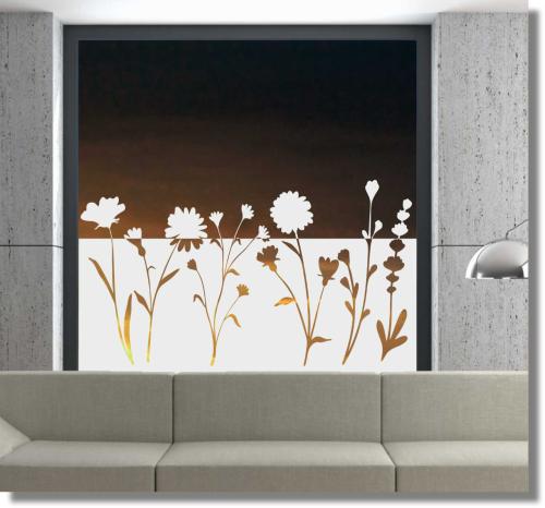 Sichtschutzfolie mit Motiv wilde Blumen