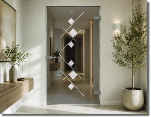 Glassticker gezeichnete Linie Quadrate Glastattoo