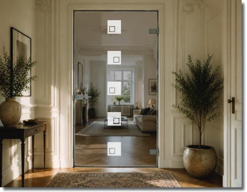 Glasdekorfolie Quadrat in Viereck Glassticker