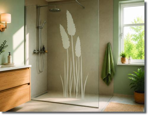 Preview: Duschdekorfolie Glasdekorfolie Pampas