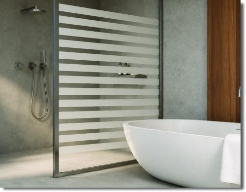 Preview: Duschdekorfolie Glasdekorfolie Sichtschutzfolie Dusche rechteckige Streifen