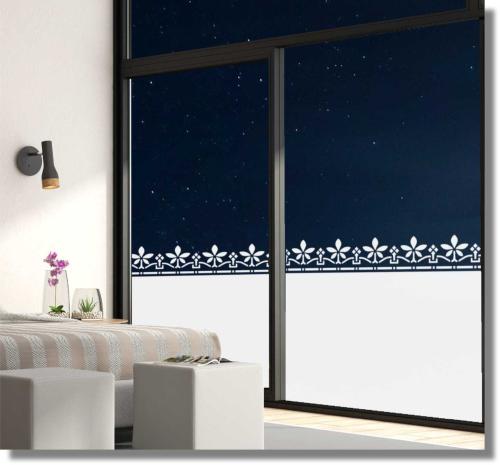 Sichtschutzfolie Fensterdekorfolie Bordüre Cosmea