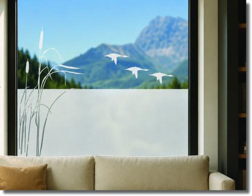 Sichtschutzfolie fliegende Enten Fensterdekorfolie