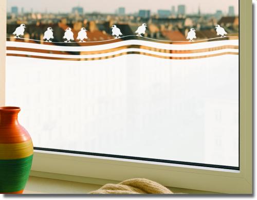 Preview: Sichtschutzfolie Singende Vogelart - Fensterfolie