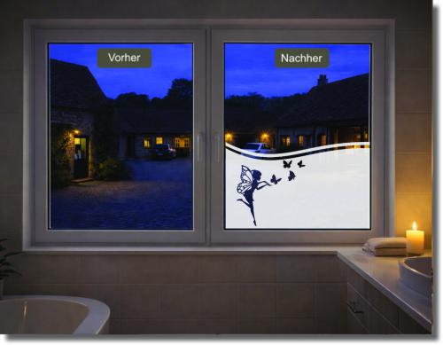 Preview: Fensterfolie Elfe mit Schmetterlinge - Milchglasfolie