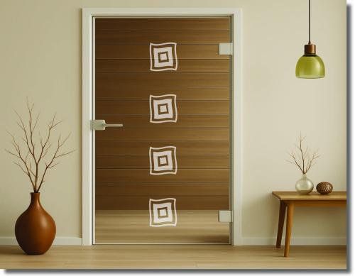 Glastürfolie verschobene Quadrate Glassticker