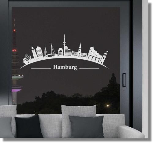 Fensterfolie Hamburg Skyline