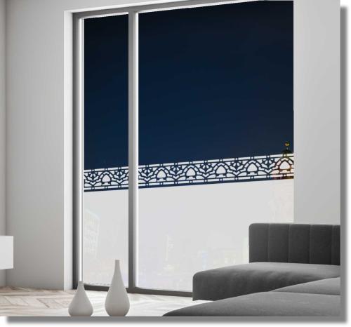 Sichtschutzfolie Bordüre Pilze Fensterdekorfolie_aelos
