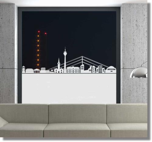 Sichtschutzfolie Skyline Düsseldorf City Fensterfolie
