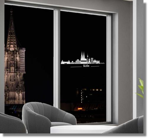 Fenstertattoo Fensterdekorfolie Köln Skyline 50667_50668_50669