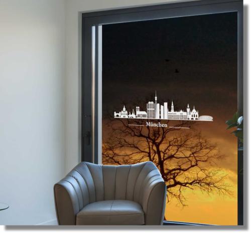 Fenstertattoo Fensterdekorfolie München Skyline 80331