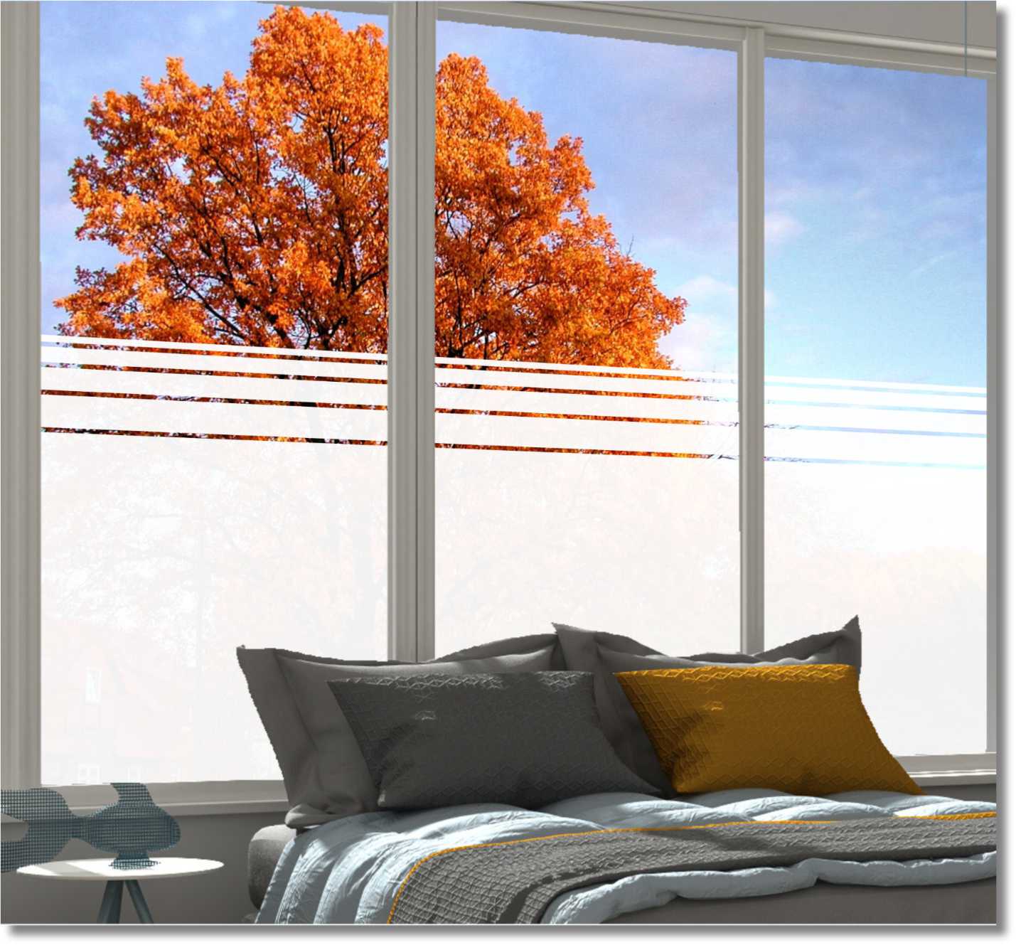 Fensterdekor Sichtschutzfolie Fensterfolie Linie Milchglasfolie -  Wecke-Design