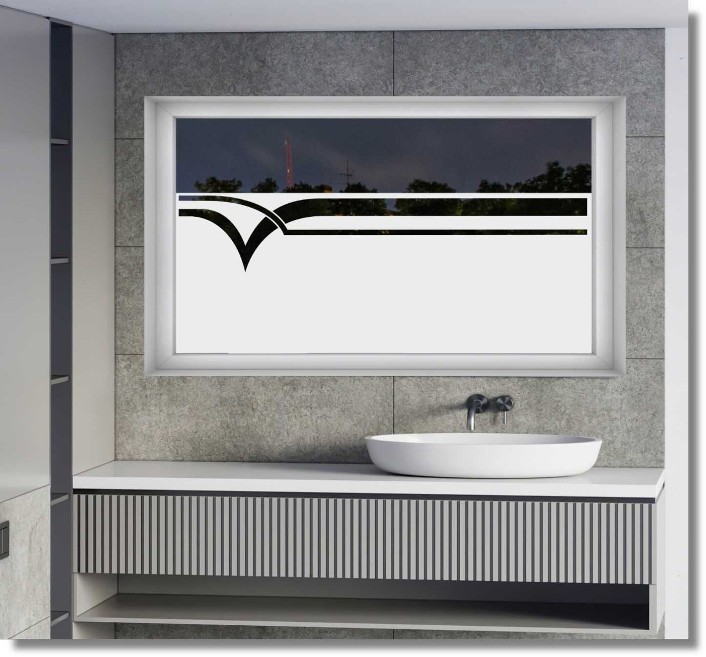 Milchglasfolie Runddreieck - Fensterfolie
