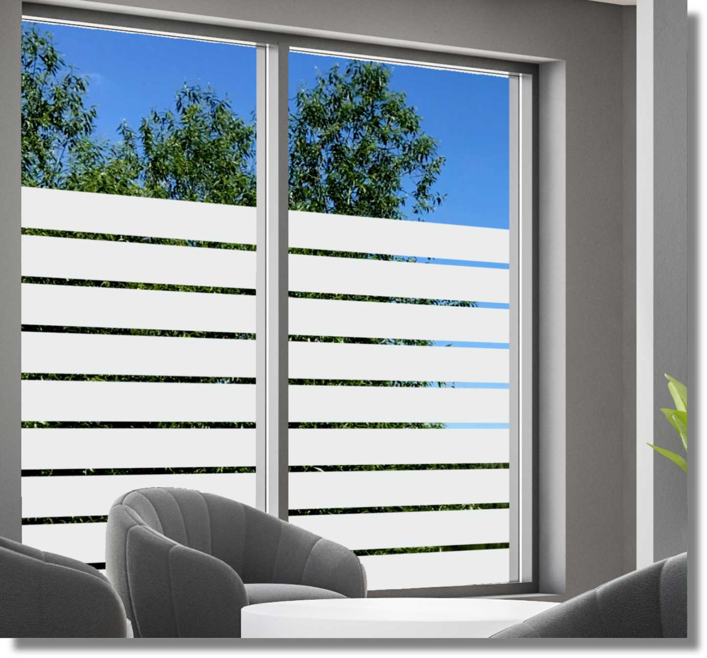 Fensterfolie Milchglasfolie breite Streifen