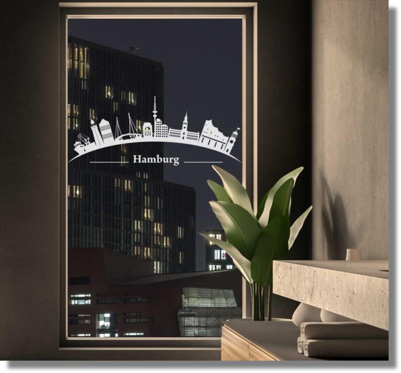 Fensterfolie Hamburg Skyline