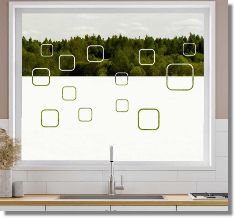 Sichtschutzfolie gemischte Quadrate für Fenster