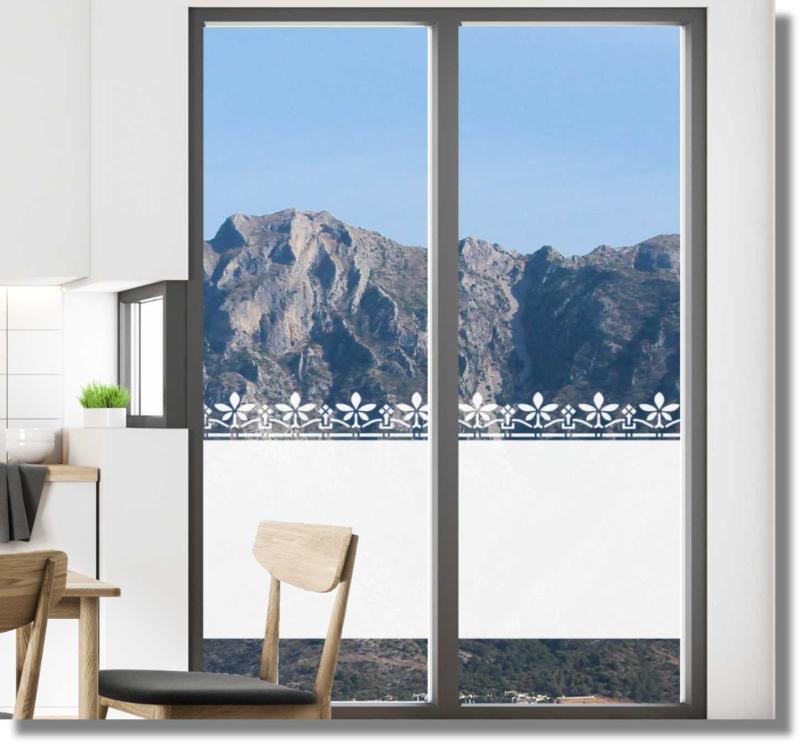 Sichtschutzfolie Fensterdekorfolie Bordüre Cosmea