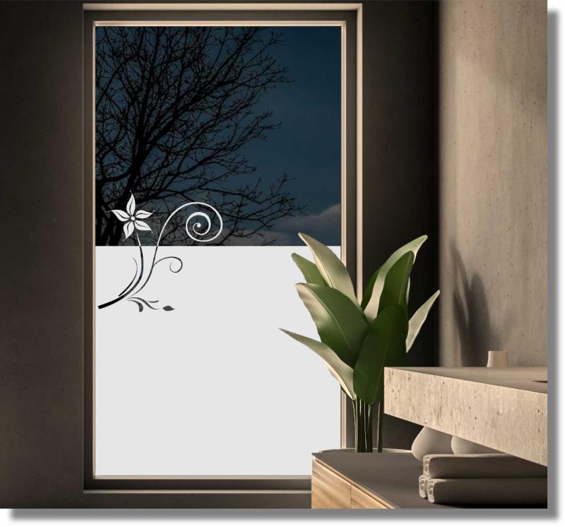 Sichtschutzfolie Fensterdekorfolie Ranke mit Blüte