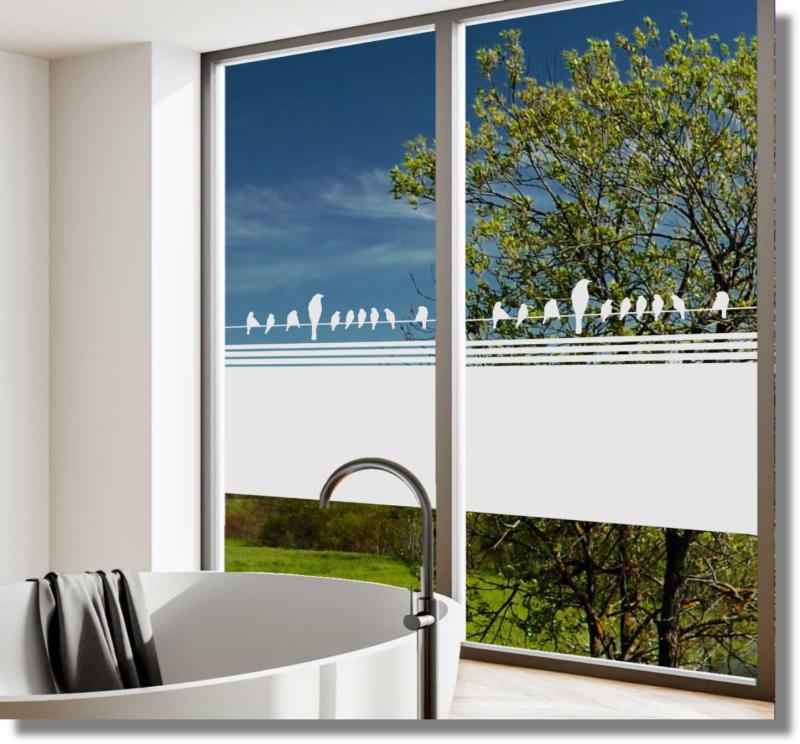 Sichtschutzfolie sitzende Vögel Fensterdekorfolie Sichtschutzfolie sitzende Vögel Fensterdekorfolie