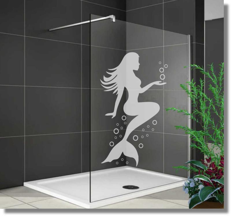 Duschdekorfolie Glasdekorfolie Sichtschutzfolie Dusche Seejungfrau Duschdekorfolie Glasdekorfolie Sichtschutzfolie Dusche Seejungfrau