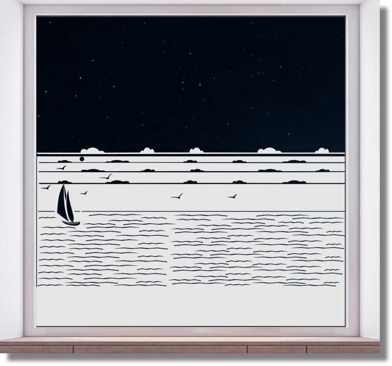 Sichtschutzfolie Segelschiff im Wasser Dekorfolie Sichtschutzfolie Segelschiff im Wasser Dekorfolie