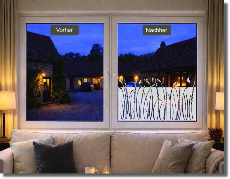 Fensterfolie Gras - Milchglasfolie
