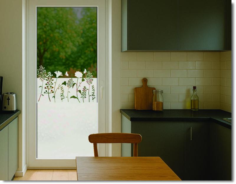 Duschdekorfolie Splasch wave schwungvoller Sichtschutz