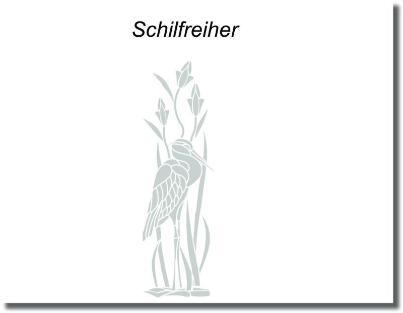Dusch Sichtschutzfolie – Fischreiher im Schilf (nach Maß)