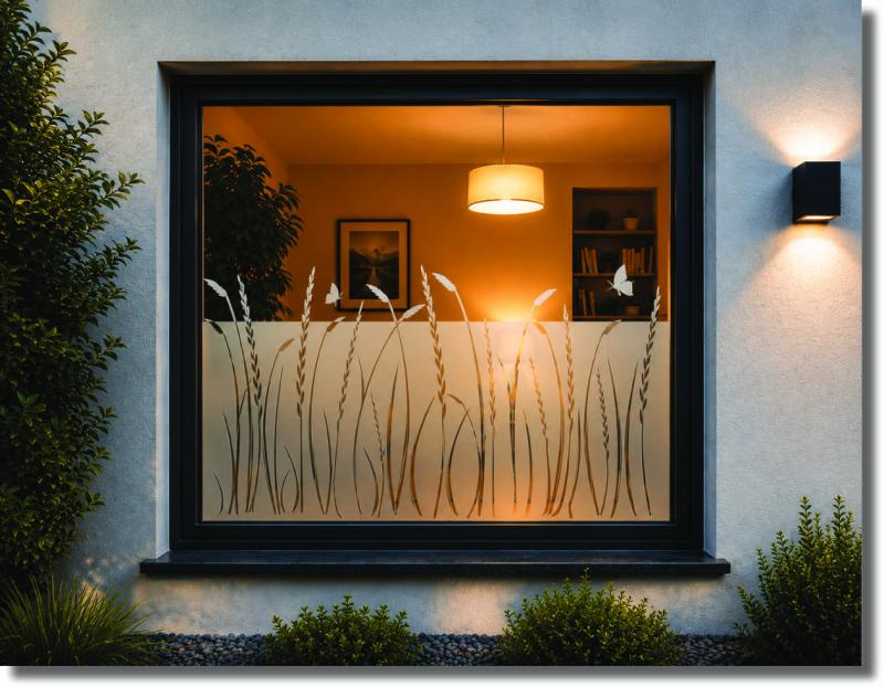 Fensterfolie Gras - Milchglasfolie