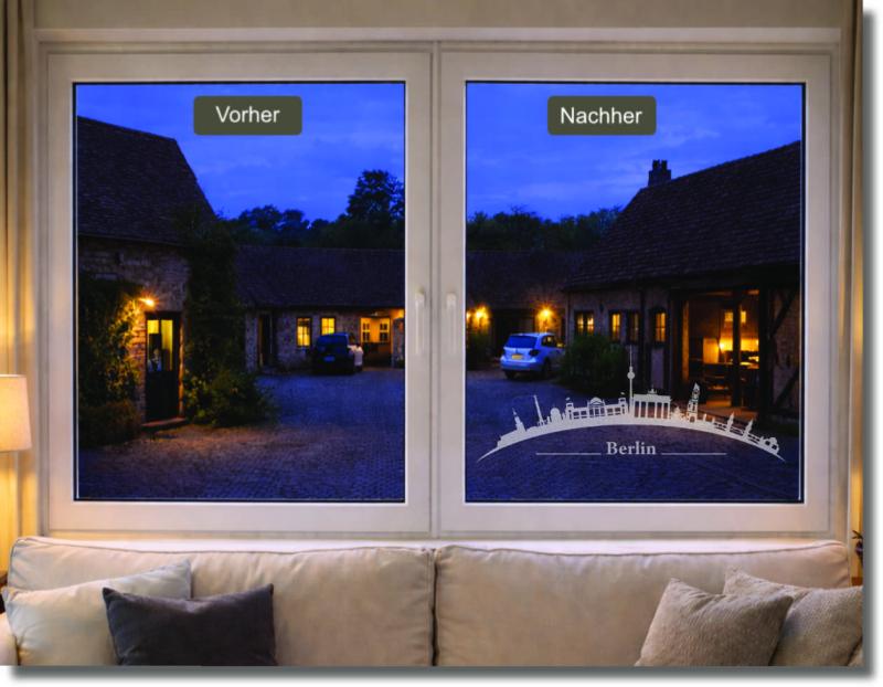 Fensterfolie Berlin Skyline - Milchglasfolie