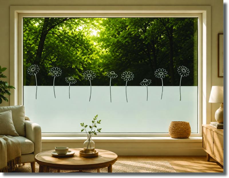 Fensterfolie Sichtschutzdekorfolie Blumenwiese