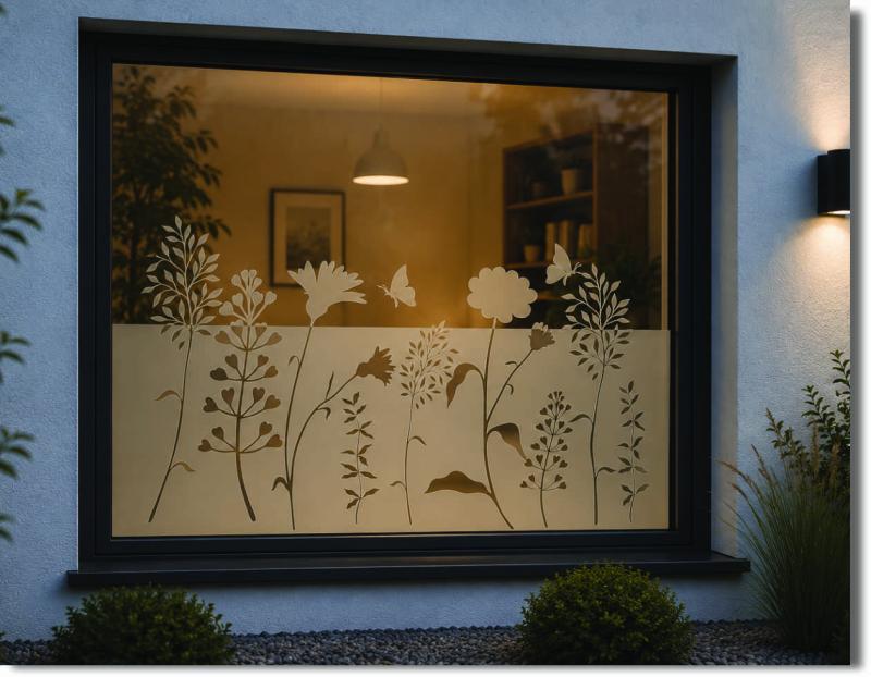 Milchglasfolie Wildblumen - Fensterfolie