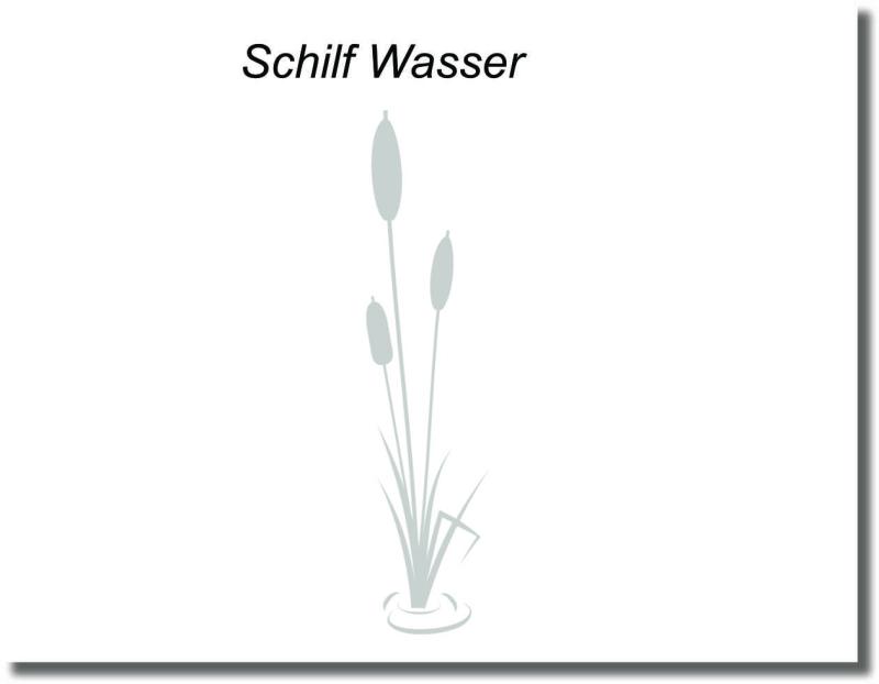 Elegante Duschfolie mit dem Motiv Schilf Wasser für Glasduschen und Duschtüren, ideal als stilvoller Sichtschutz nach Maß.