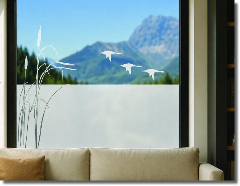 Sichtschutzfolie fliegende Enten Fensterdekorfolie