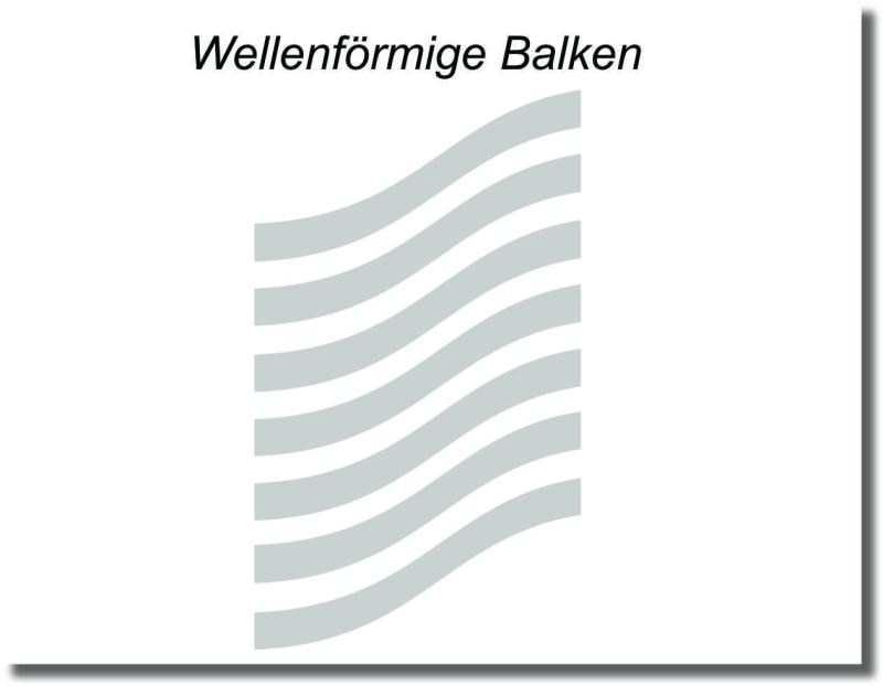 Duschfolie Wellenförmige Balken mit harmonischem Wellenmuster für stilvollen Sichtschutz an einer modernen Glasdusche.