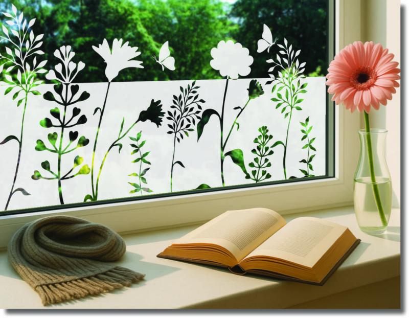 Milchglasfolie Wildblumen - Fensterfolie