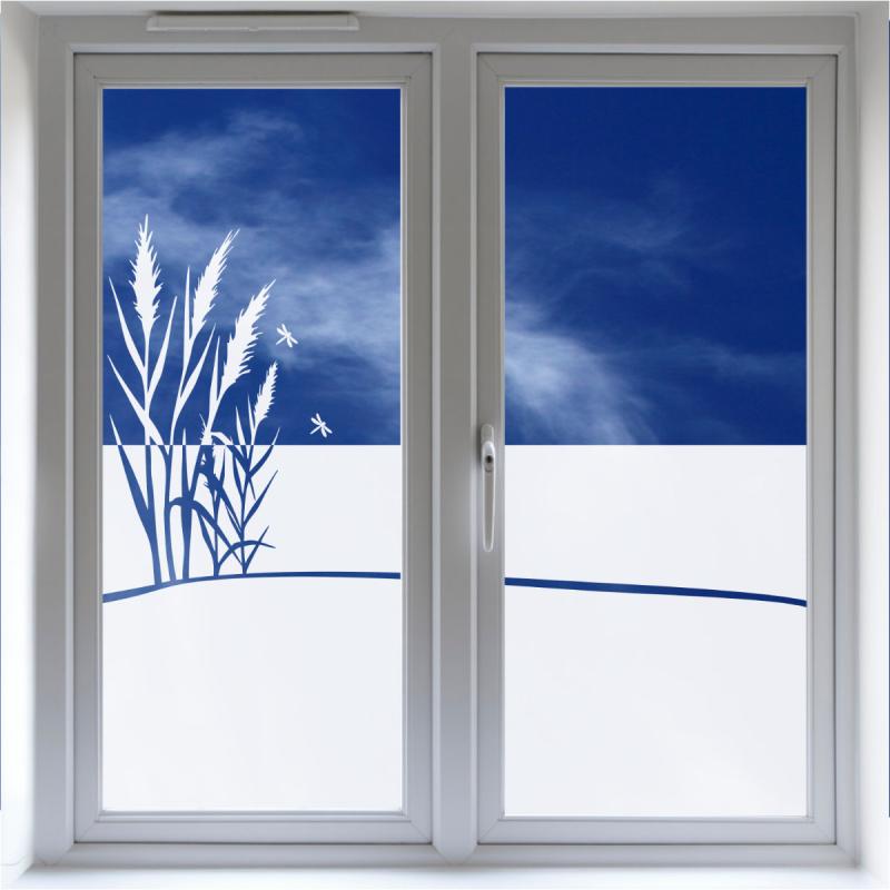 Fensterfolie Sichtschutz Milchglasfolie Dekorfolie Dekofolien Wildes Gras
