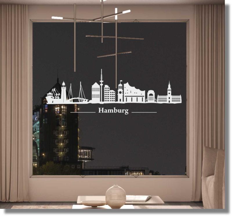 Fensterfolie Hamburg Skyline