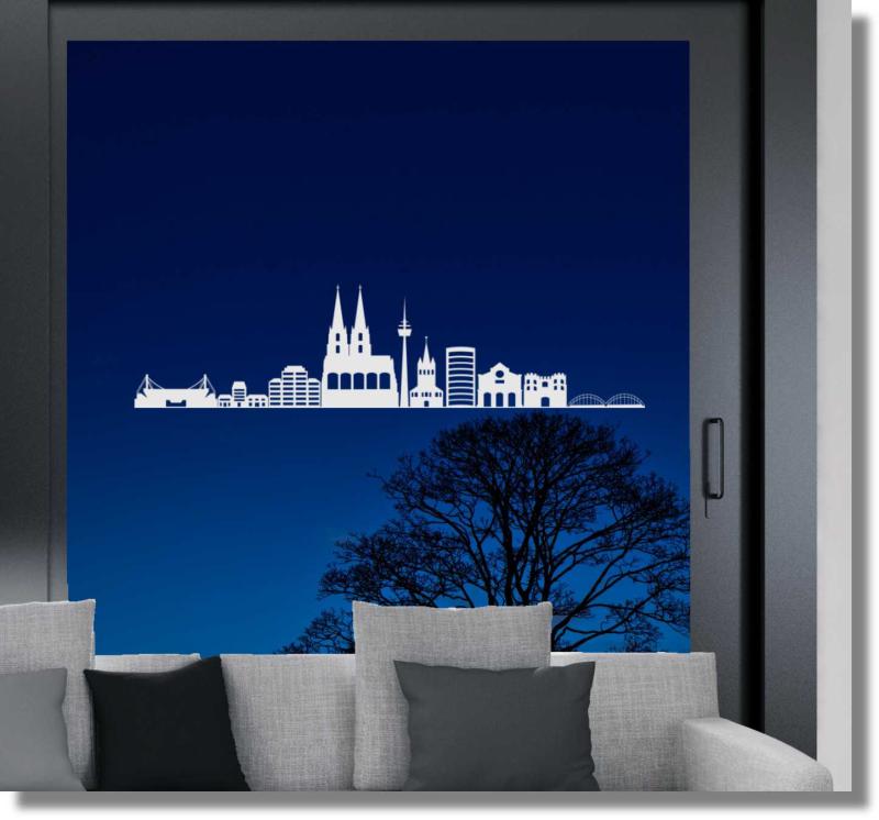 Fenstertattoo Fensterdekorfolie Köln Skyline 50667_50668_50669