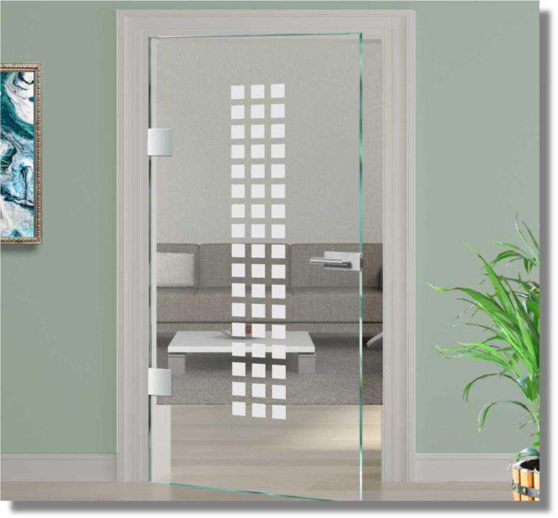 Glasaufkleber aneinander gereihte Quadrate Glasdekorfolie Glasaufkleber aneinander gereihte Quadrate Glasdekorfolie